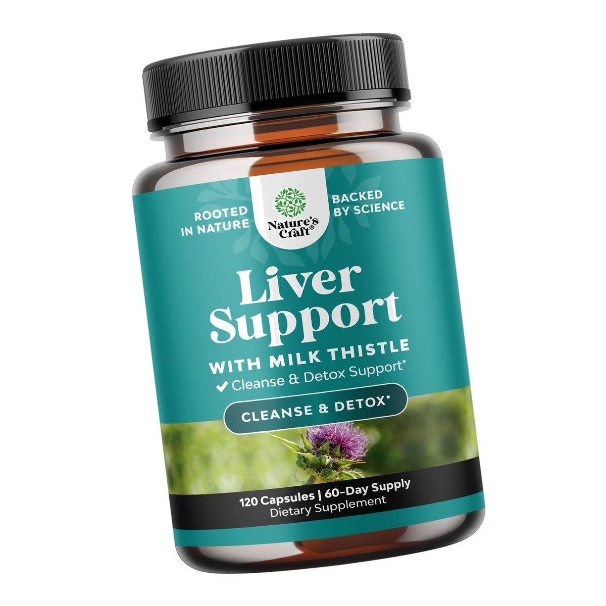 Liver Cleanse Support - Milk Thistle Supplement with Choline - 120 Count