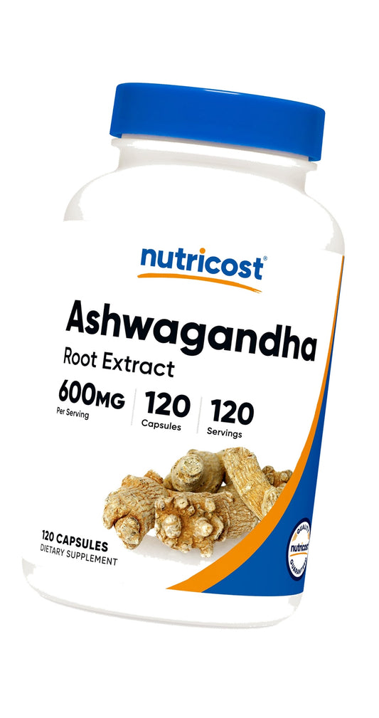 Nutricost Ashwagandha Herbal Supplement 600mg, 120 Capsules, Gluten-Free