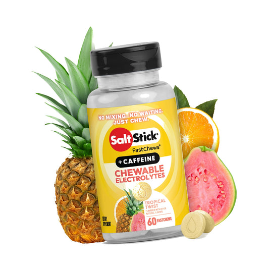 SaltStick High Sodium FastChews + Caffeine - Tropical Twist, 60 Tablets