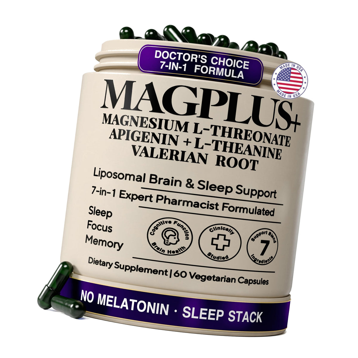 Liposomal Magnesium L-Threonate with Apigenin, L-Theanine, & Valerian Root
