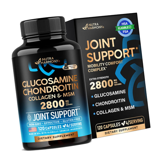 Glucosamine Chondroitin MSM Collagen - Joint Supplements 2800 mg - 120 Caps
