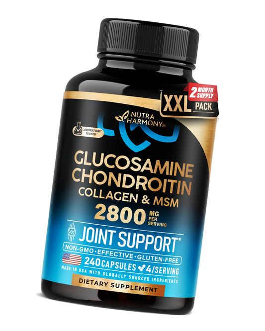 Glucosamine Chondroitin MSM Collagen - Joint Supplements 2800 mg - 240 Caps