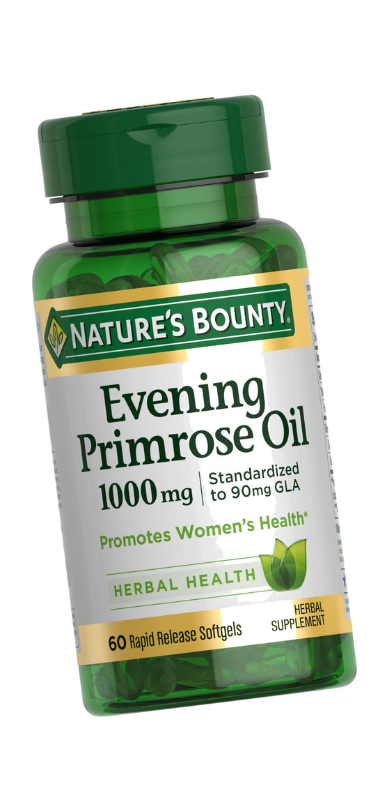 Nature's Bounty Evening Primrose Oil, Cold Pressed, 1000mg, 60 Count