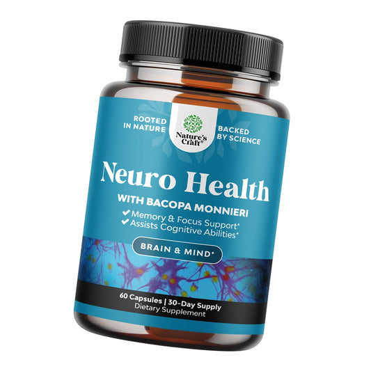 Neuro Health Brain Supplements for Memory and Focus - Nootropic Pills 60ct
