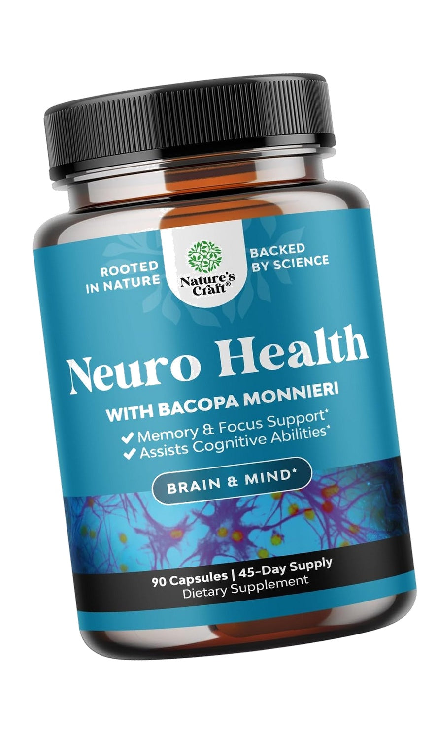 Neuro Health Brain Supplements for Memory and Focus - Nootropic Pills 90ct