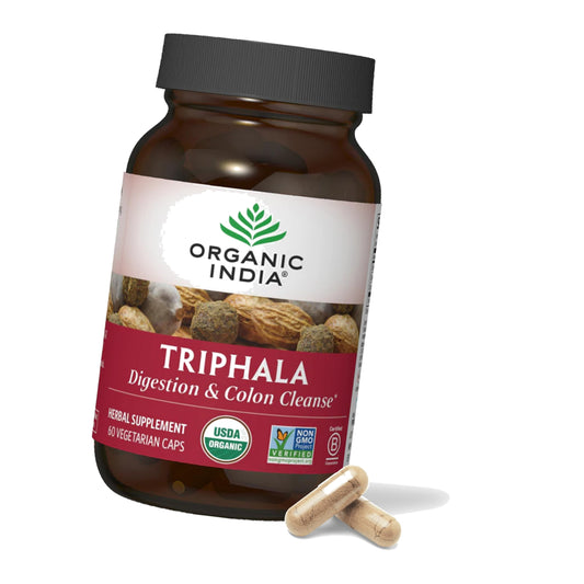ORGANIC INDIA Triphala Capsules Organic, Bibhitaki, Haritaki, 60 Capsules