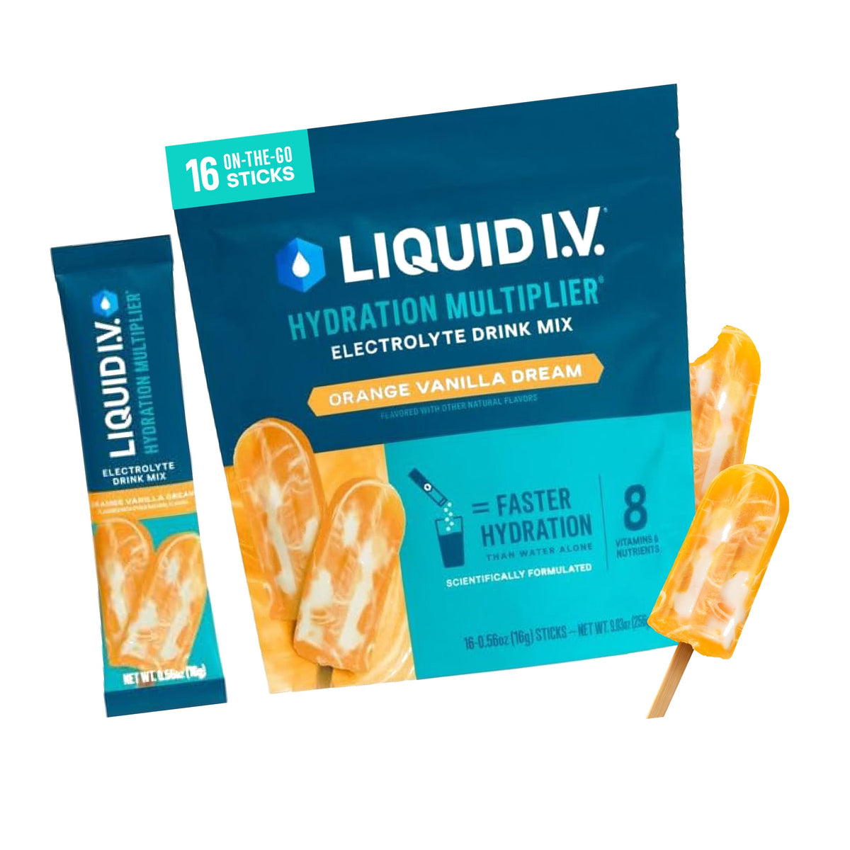 Liquid I.V. Hydration Electrolytes, Orange Vanilla Dream, 16 Count