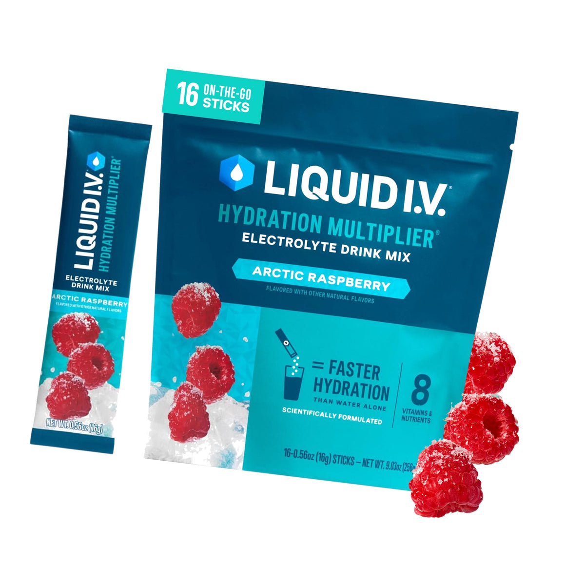 Liquid I.V. Hydration Electrolytes, Arctic Raspberry, 16 Count