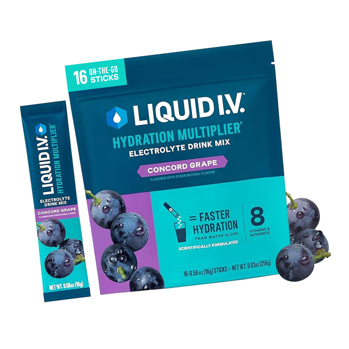 Liquid I.V. Hydration Electrolytes, Grape, 16 Count