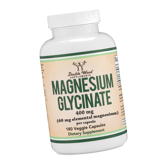 Magnesium Glycinate 400mg, Chelated Magnesium Supplement, 180 Capsules