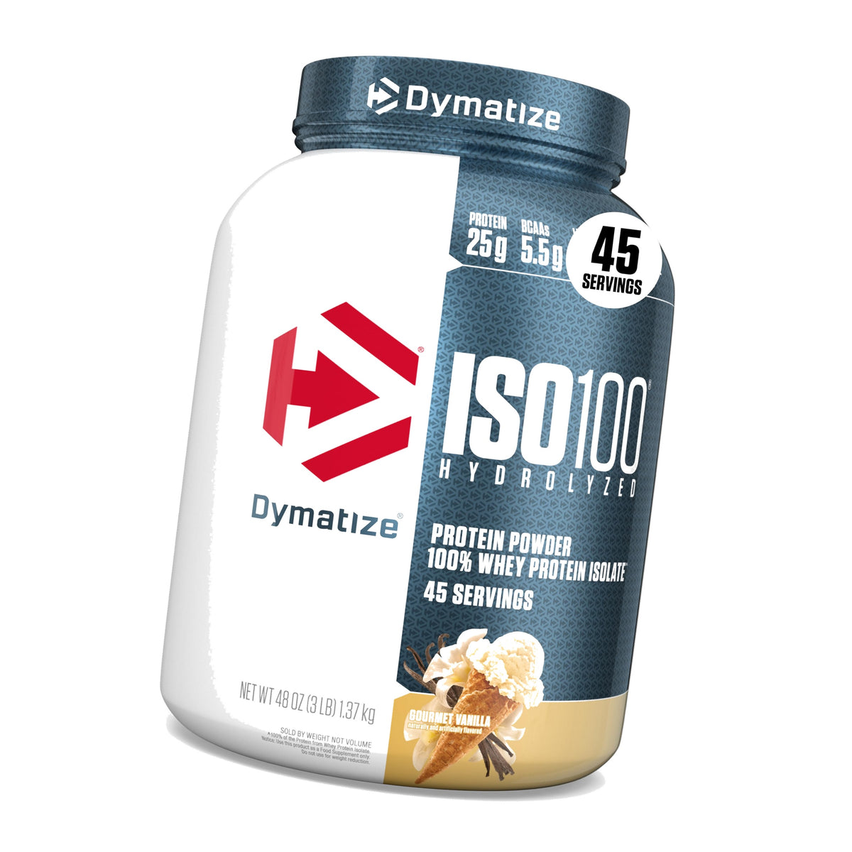 Dymatize ISO100 Protein Powder, 100% Whey Isolate, Gourmet Vanilla