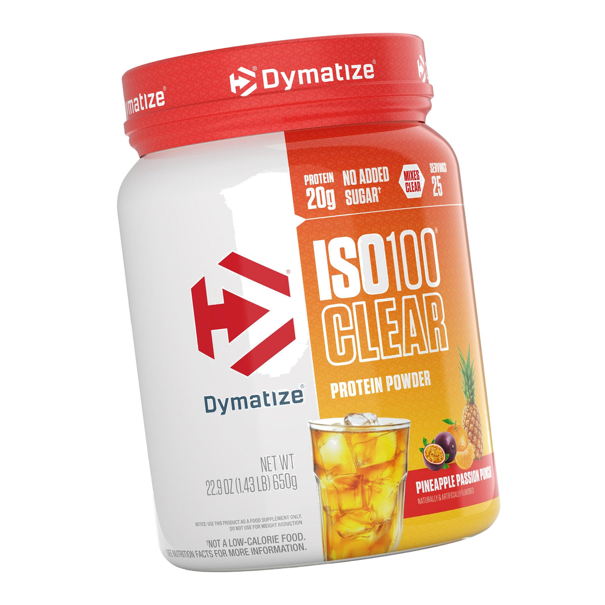 Dymatize ISO100 Clear Protein Powder, 100% Whey Isolate, Pineapple Passion