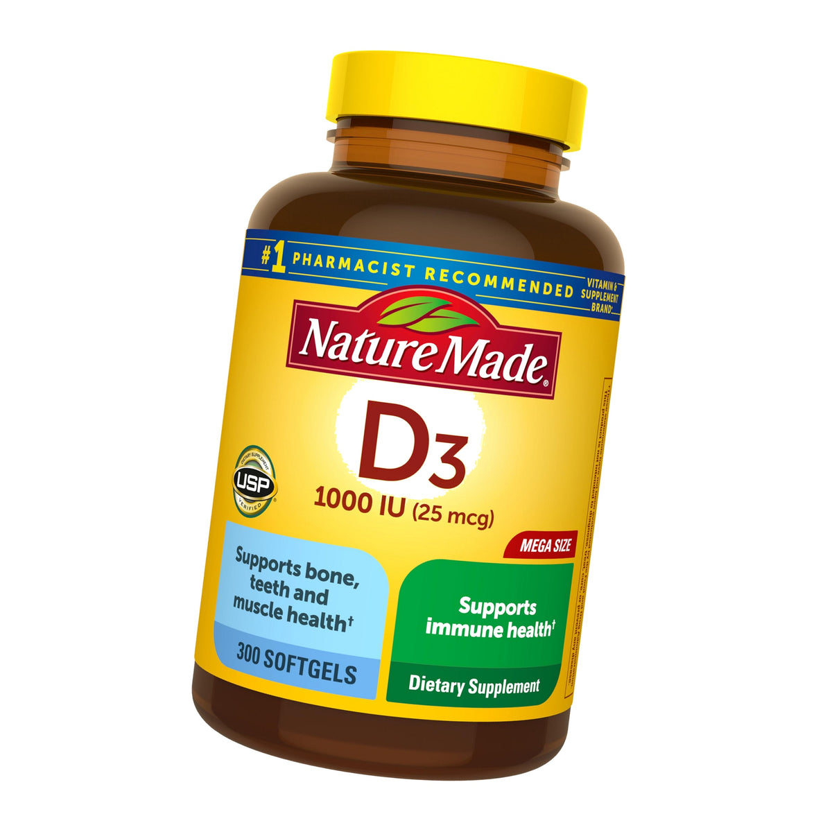 Nature Made Vitamin D3 1000 IU (25 mcg), 300 Vitamin D Softgels