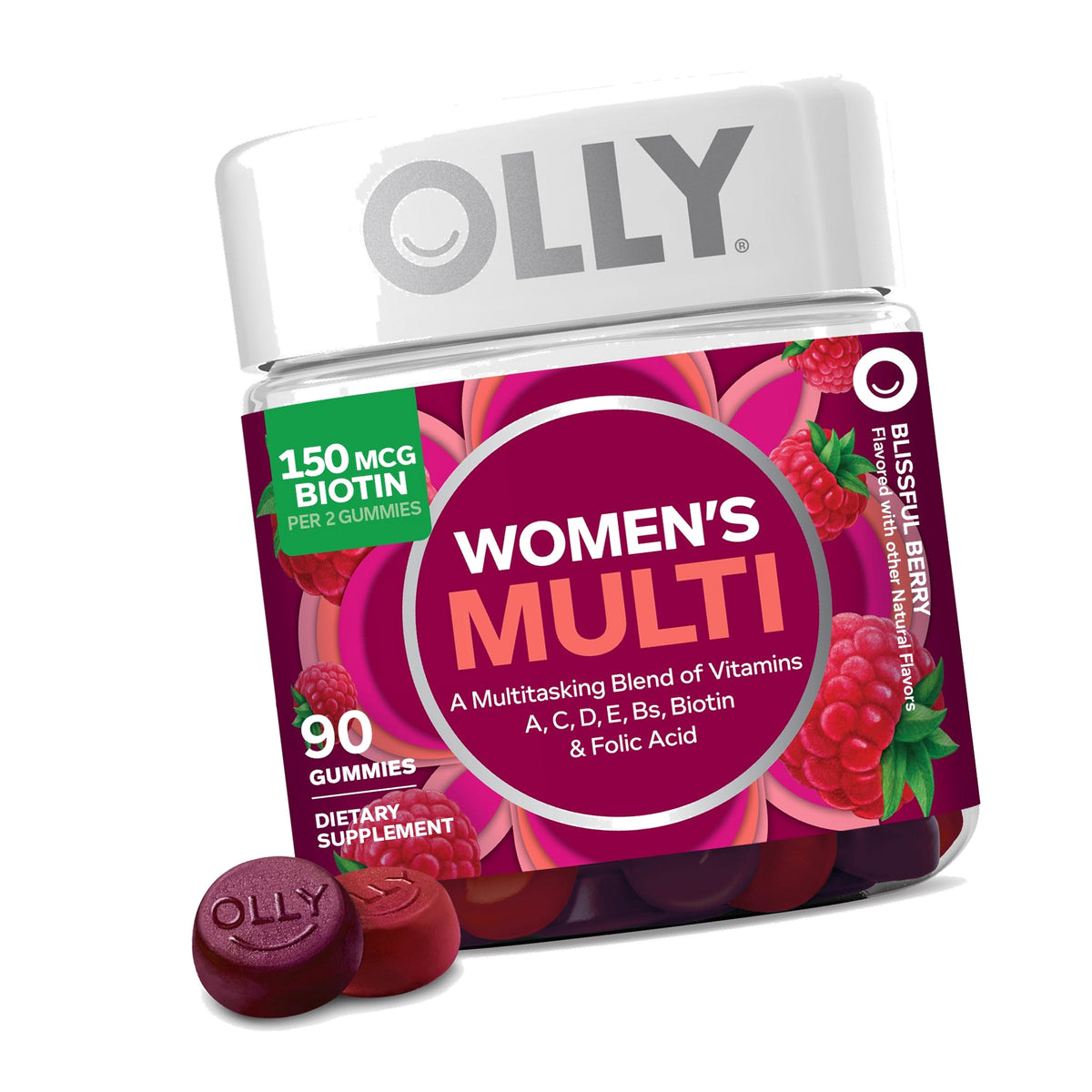 OLLY Women's Multivitamin, Supports Overall Wellness,* Biotin - 90 Count