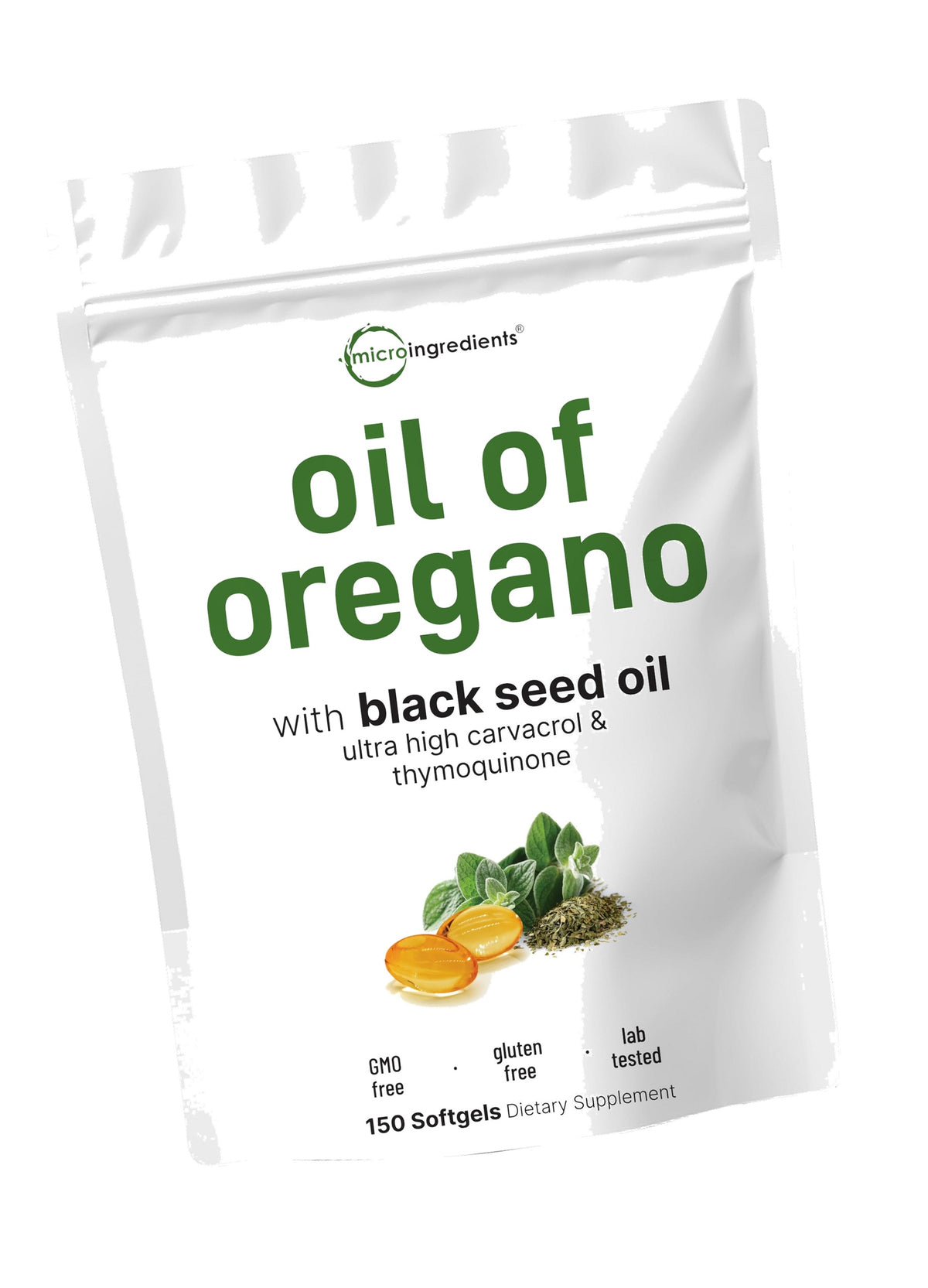 Micro Ingredients Oil of Oregano with Black Seed Oil, 150 Softgels