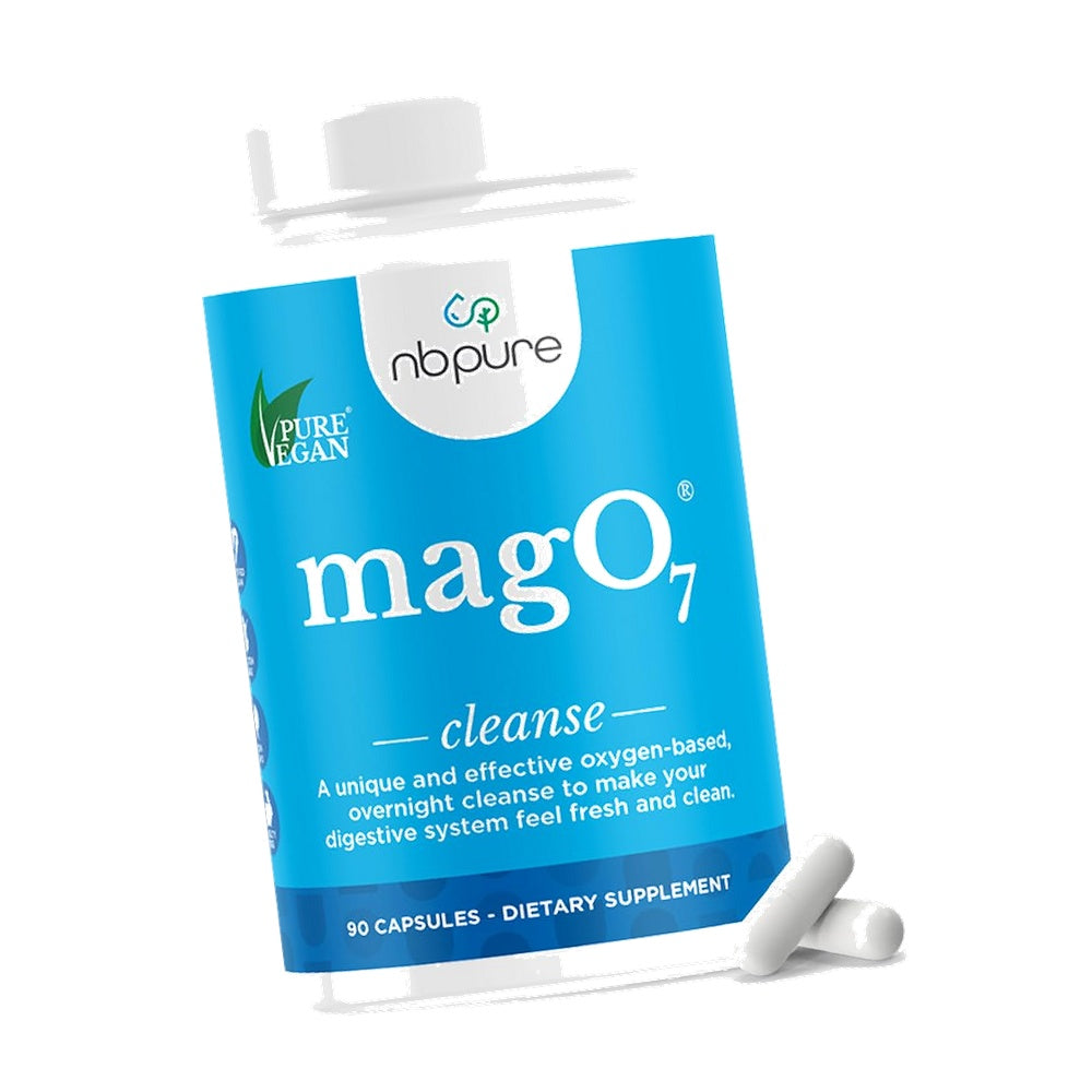 nbpure MagO7 - Natural Colon Cleanse & Detox | Occasional Constipation Relief, Stool Softening, & Bloating Support for Men & Women | Ozonated Magnesium Oxide, 90 Capsules
