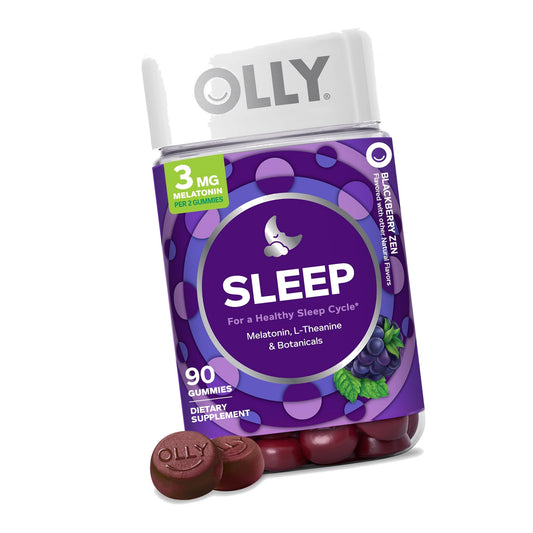 OLLY Sleep Support Gummy Supplement,* 3 mg Melatonin, L-Theanine - 90 Count