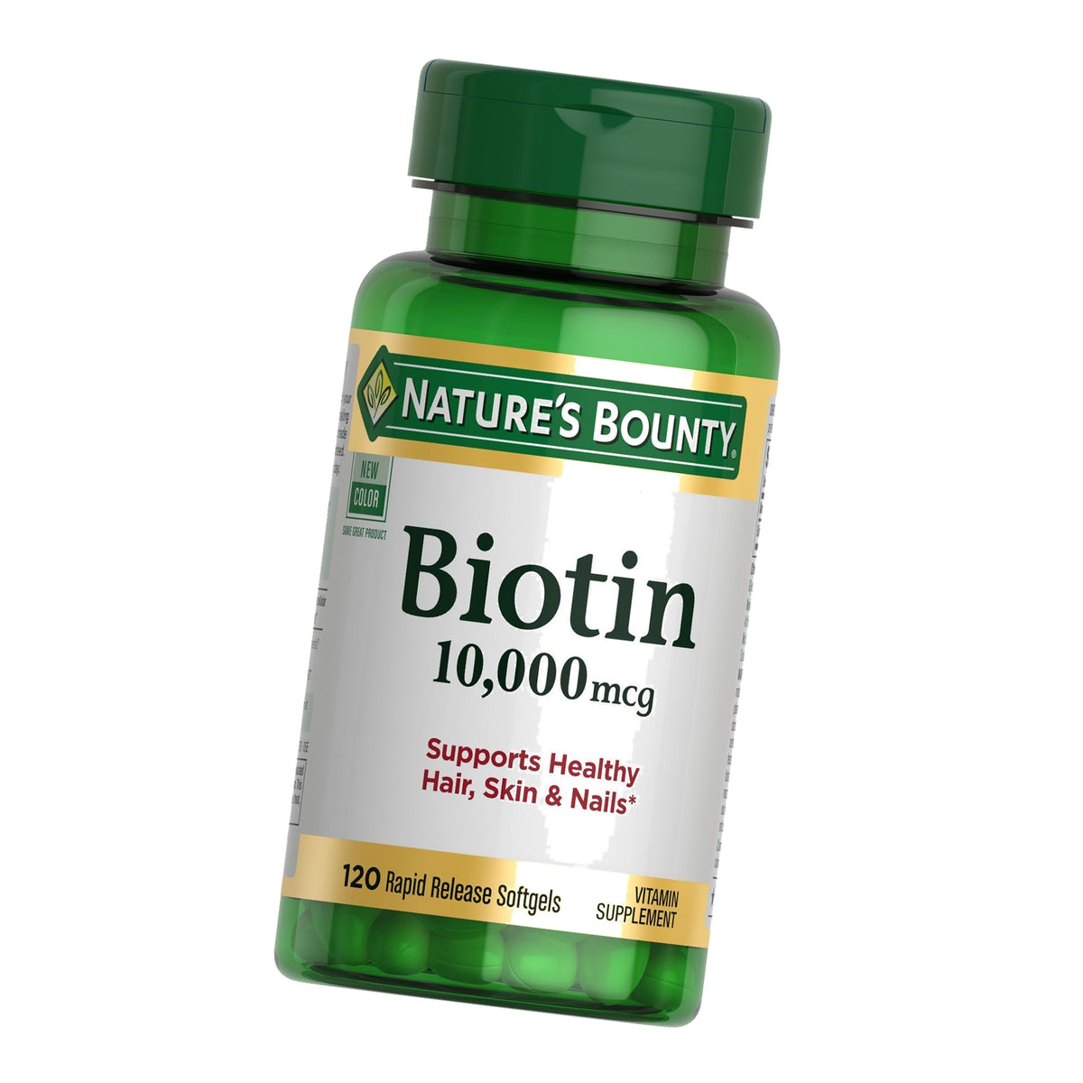 Nature's Bounty Biotin Hair Skin and Nails Vitamins, 120 Softgels
