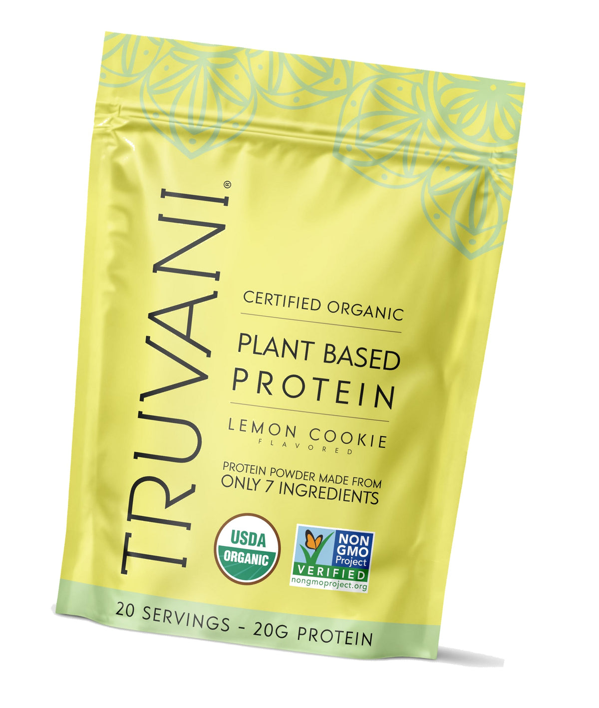 Truvani Organic Plant Based Protein Powder | Lemon Cookie | 20 Servings