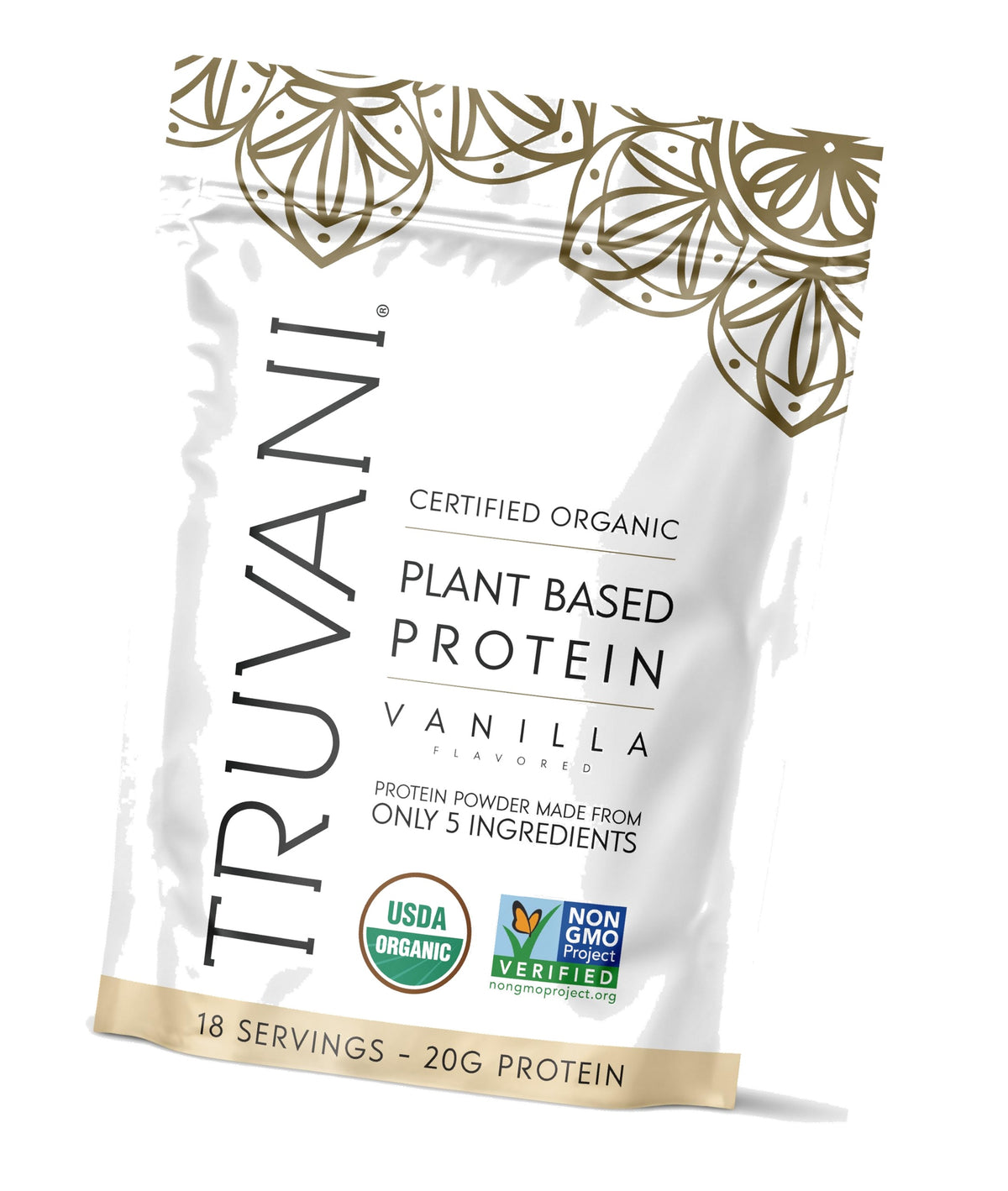 Truvani Organic Plant Based Protein Powder | Vanilla | 18 Servings