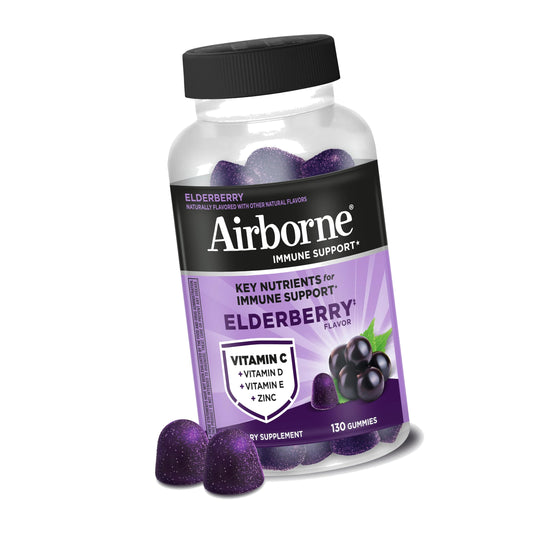 Airborne Elderberry Immune Support Zinc, Vitamin C, D & E Gummies, 130ct
