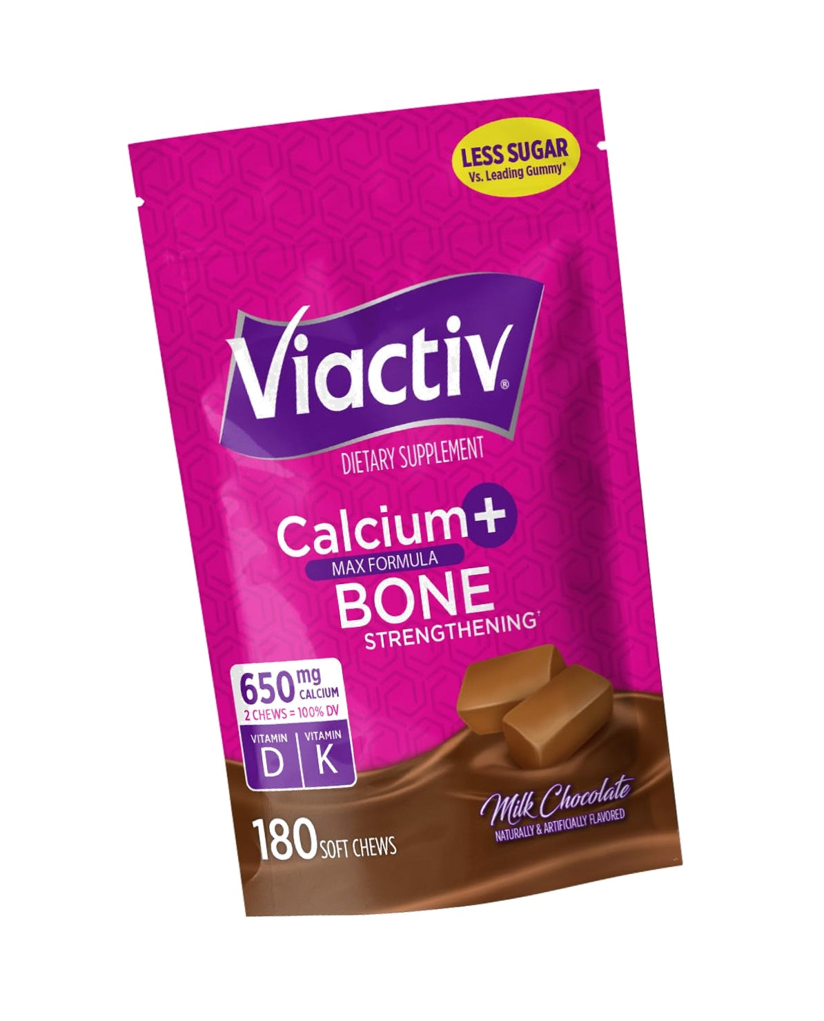 Viactiv Calcium + Vitamin D Supplement Soft, 180 Count, Milk Chocolate