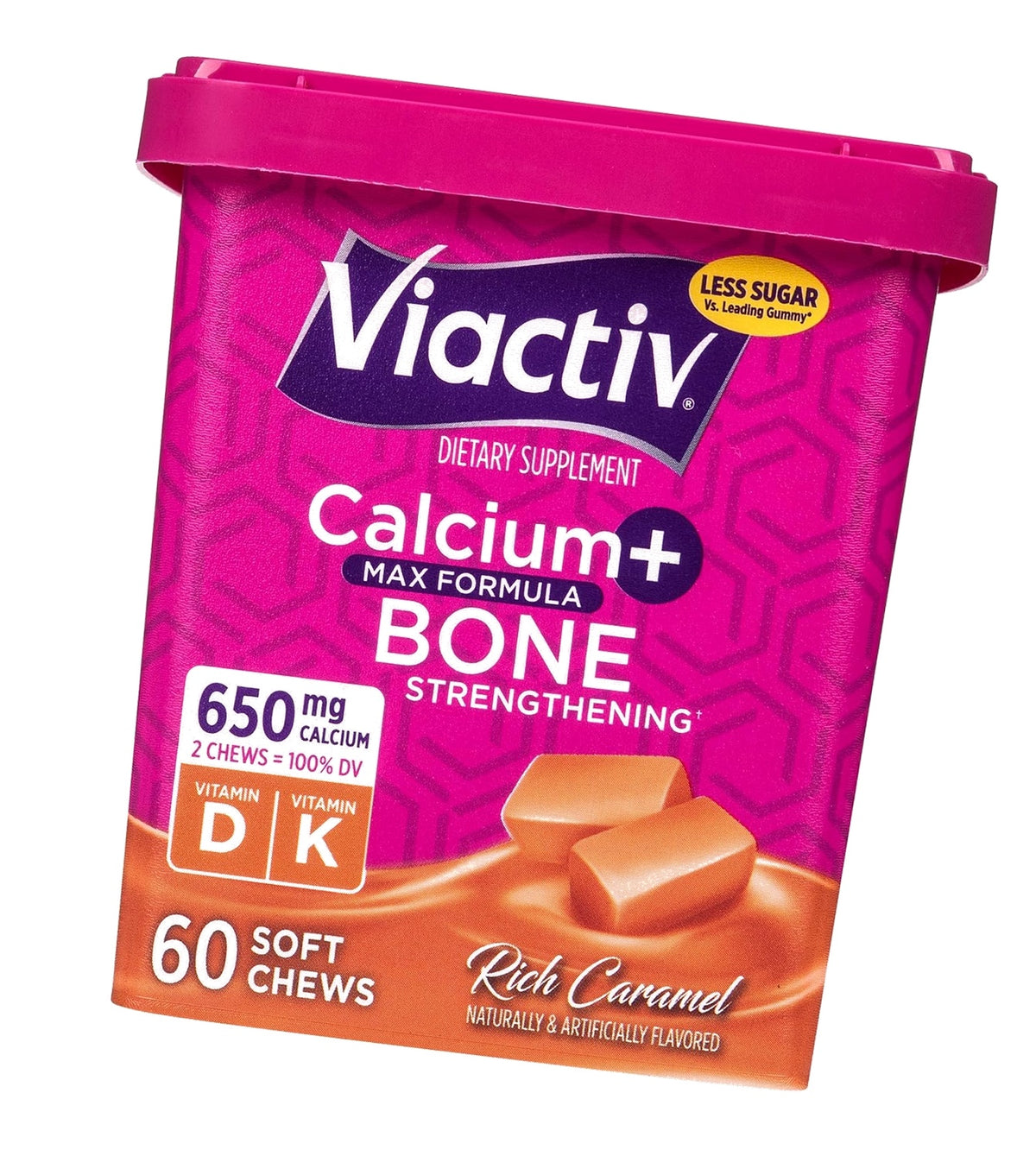 Viactiv Calcium + Vitamin D Supplement Soft Chews, 60 Count, Caramel