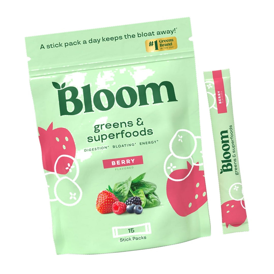 Bloom Nutrition Superfood Greens Powder, Berry, 15 Servings