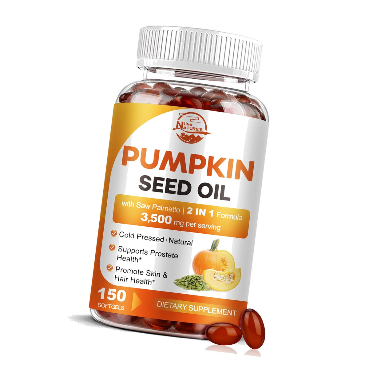 Pumpkin Seed Oil with Saw Palmetto, 3500mg Max Strength per Serving