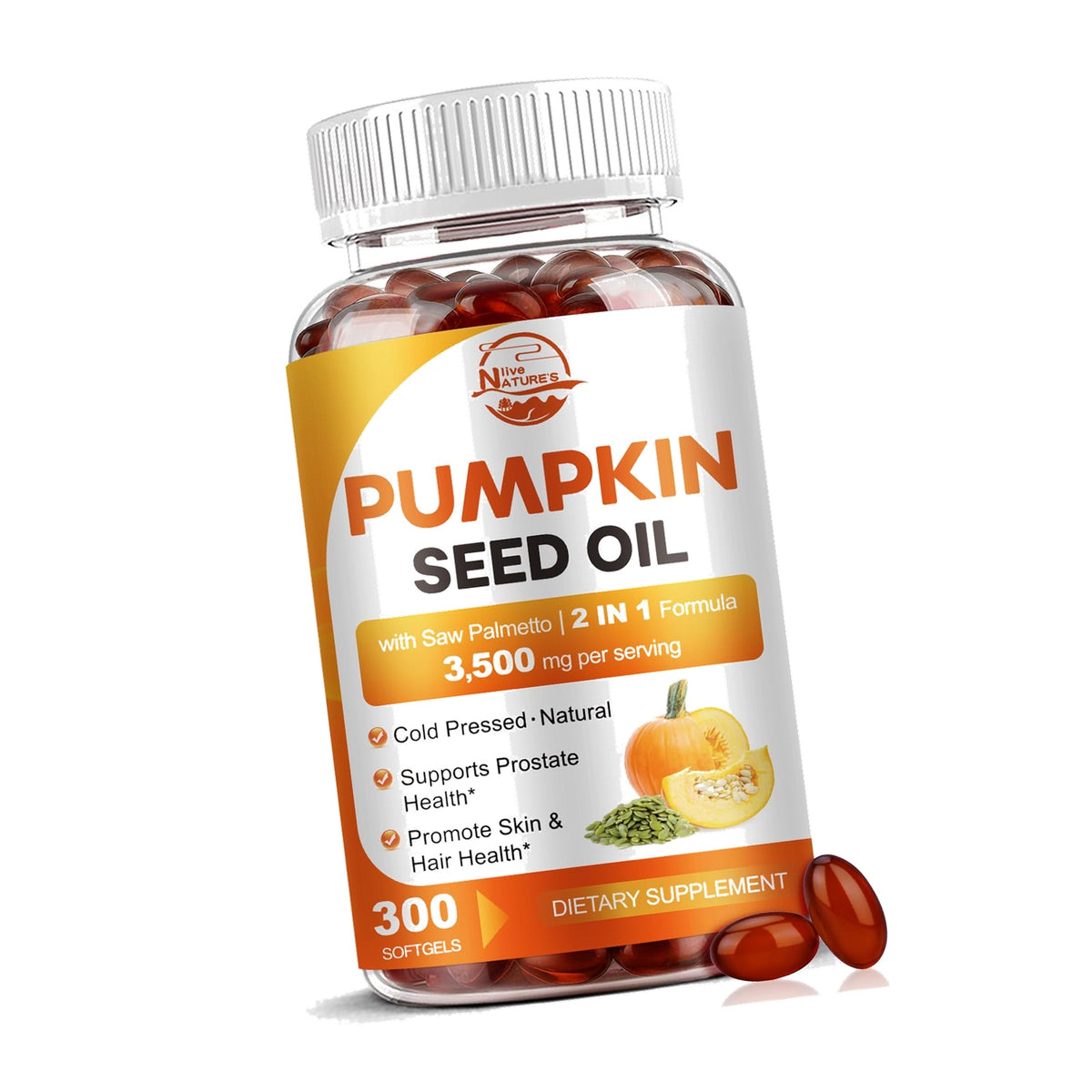 Pumpkin Seed Oil with Saw Palmetto, 3500mg Max Strength per Serving