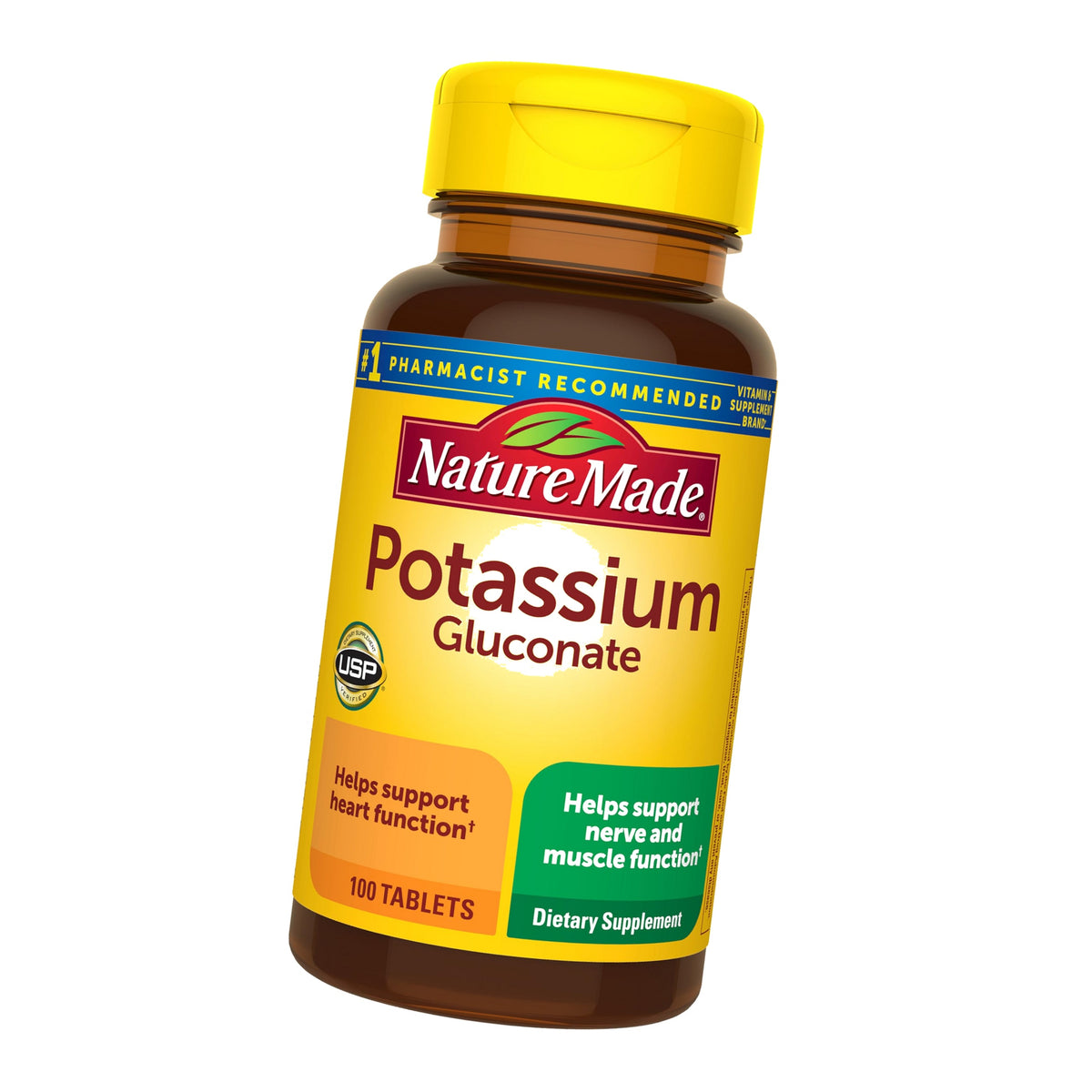 Nature Made Potassium Gluconate 550 mg, Potassium Supplements, 100 Tablets