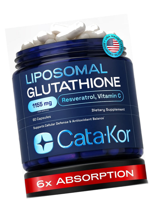 Cata-Kor Liposomal Glutathione & Resveratrol – Ultra High Absorption with Vitamin C, Selenium & Vitamin B2 (60 Count (Pack of 1))