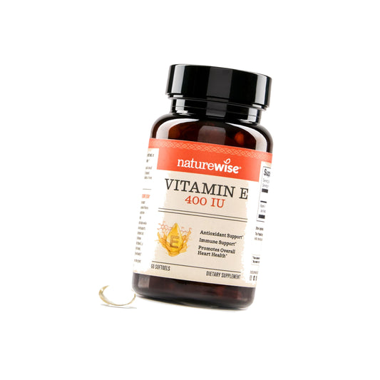NatureWise Vitamin E 400 IU Softgels (180mg DL-Alpha) - Dairy, Gluten, and Soy Free, Non-GMO Antioxidant Dietary Supplement for Skin, Heart, Eye, and Immune Health Support - 2-Month Supply, 60 Count