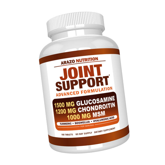 Arazo Nutrition Glucosamine Chondroitin Turmeric Msm Boswellia - Joint Support Supplement for Relief for Bones, Back, Knees, Hands (180 Tablets)