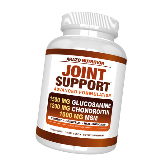 Arazo Nutrition Glucosamine Chondroitin Turmeric Msm Boswellia - Joint Support Supplement for Relief for Bones, Back, Knees, Hands (120 Capsules)