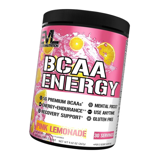 EVL BCAA Energy Amino Acids Powder with Natural Caffeine - Pink Lemonade
