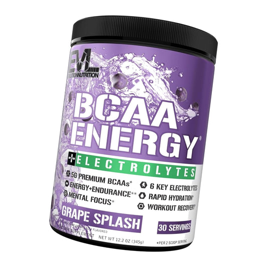 EVL BCAA Energy Amino Acids Powder with 6 Electrolytes - Grape Splash