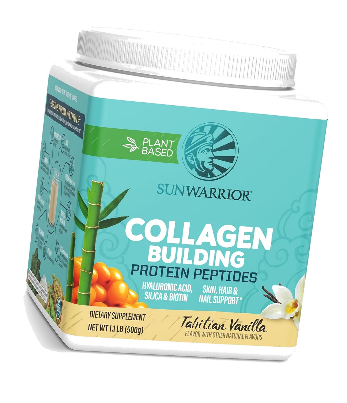 Sunwarrior Vegan Collagen Peptides with Biotin, Vanilla, 20 Servings