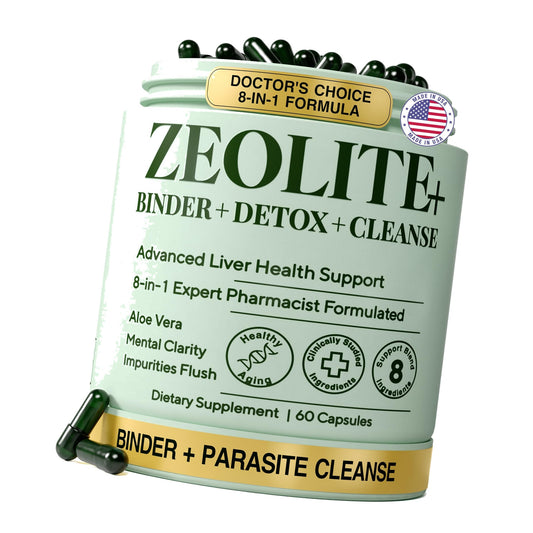 Zeolite Detox Binder 8-in-1 Clinoptilolite & Activated Charcoal, Aloe 60ct