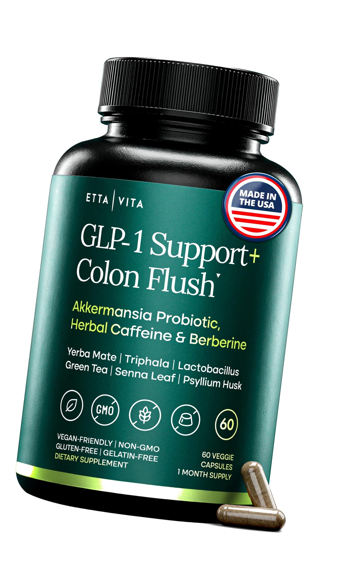 GLP-1 Support Supplement - Colon Cleanse with Akkermansia and Berberine
