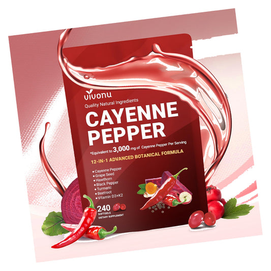 VivoNu 12-in-1 Cayenne Pepper Softgels Supplement, 80 Day Supply