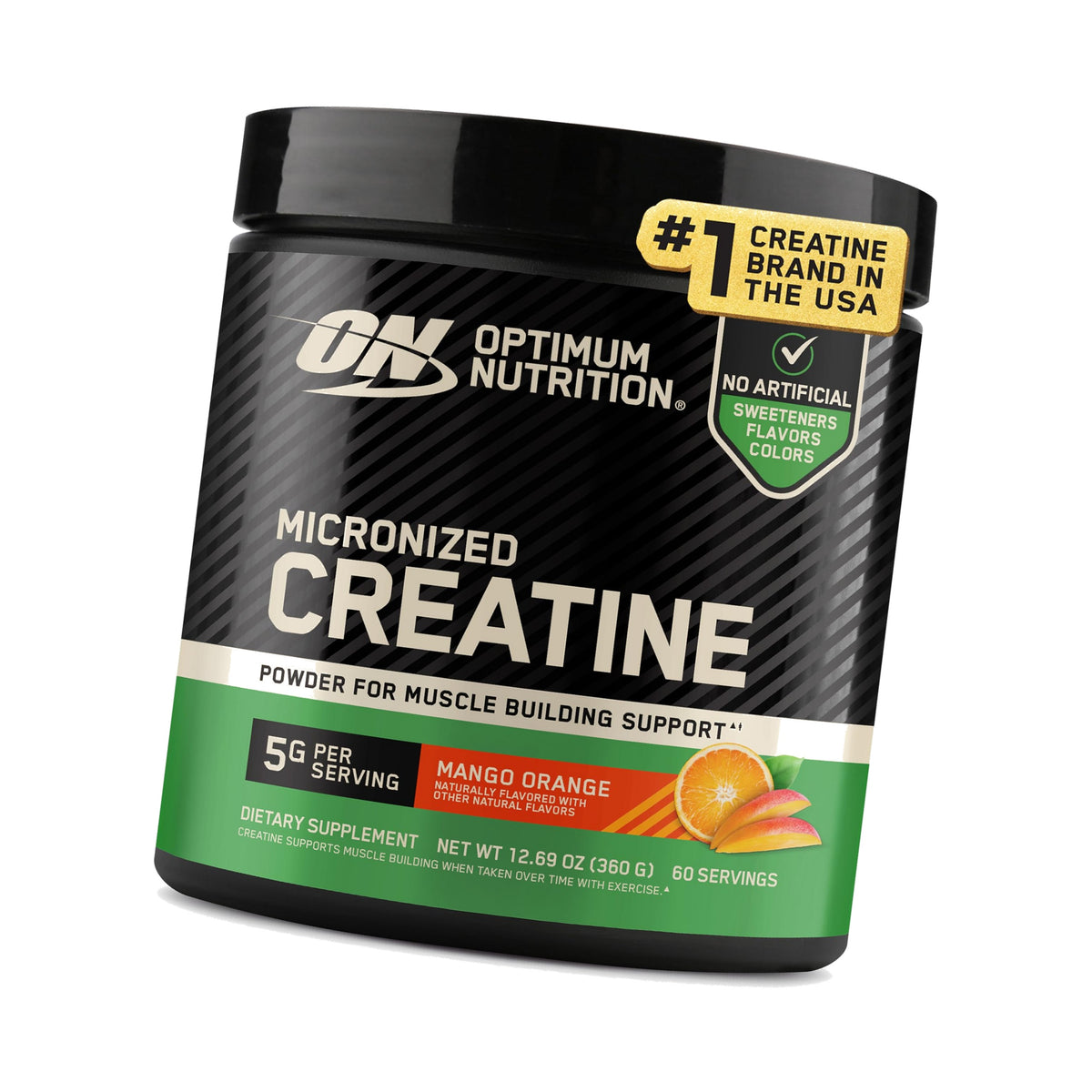 Optimum Nutrition Creatine Monohydrate Powder, Mango Orange, 60 Servings
