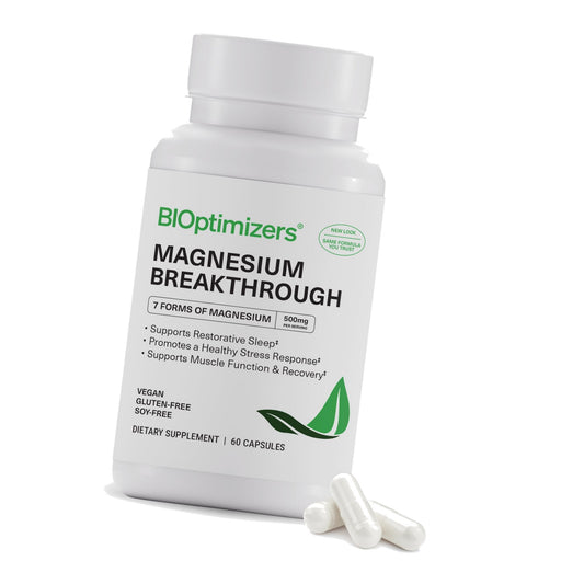 BIOptimizers Magnesium Breakthrough 500mg, 7 Forms of Magnesium 60 Capsules