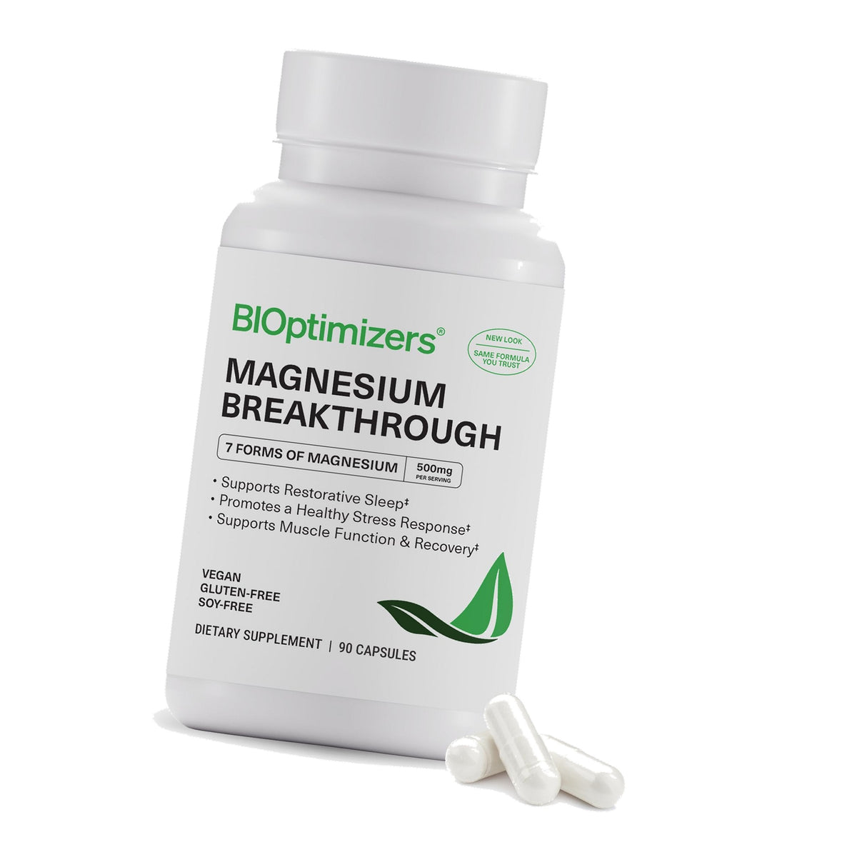 BIOptimizers Magnesium Breakthrough 500mg, 7 Forms of Magnesium 90 Capsules