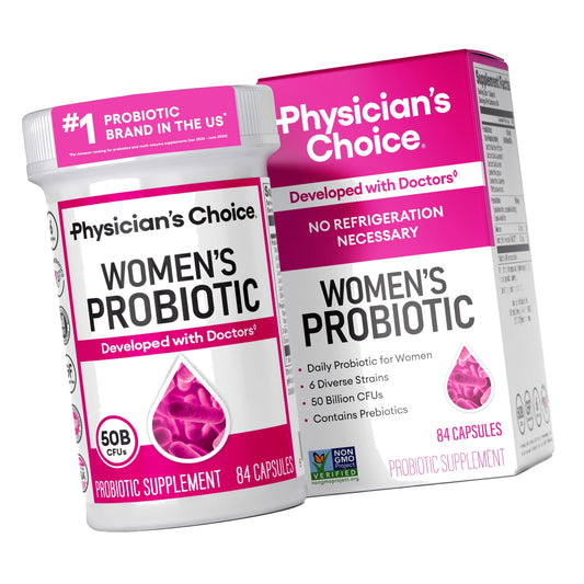 Physician's Choice Probiotics for Women - PH Balance, Digestive, UT, & Feminine Health - 50 Billion CFU - 6 Unique Strains for Women - Organic Prebiotics, Cranberry Extract+ - Womens Probiotic - 84 CT