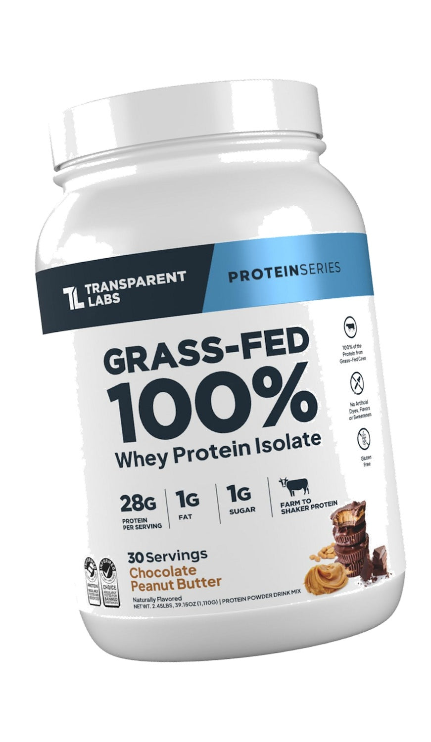 Transparent Labs Whey Protein Isolate, 30 Servings, Chocolate Peanut Butter