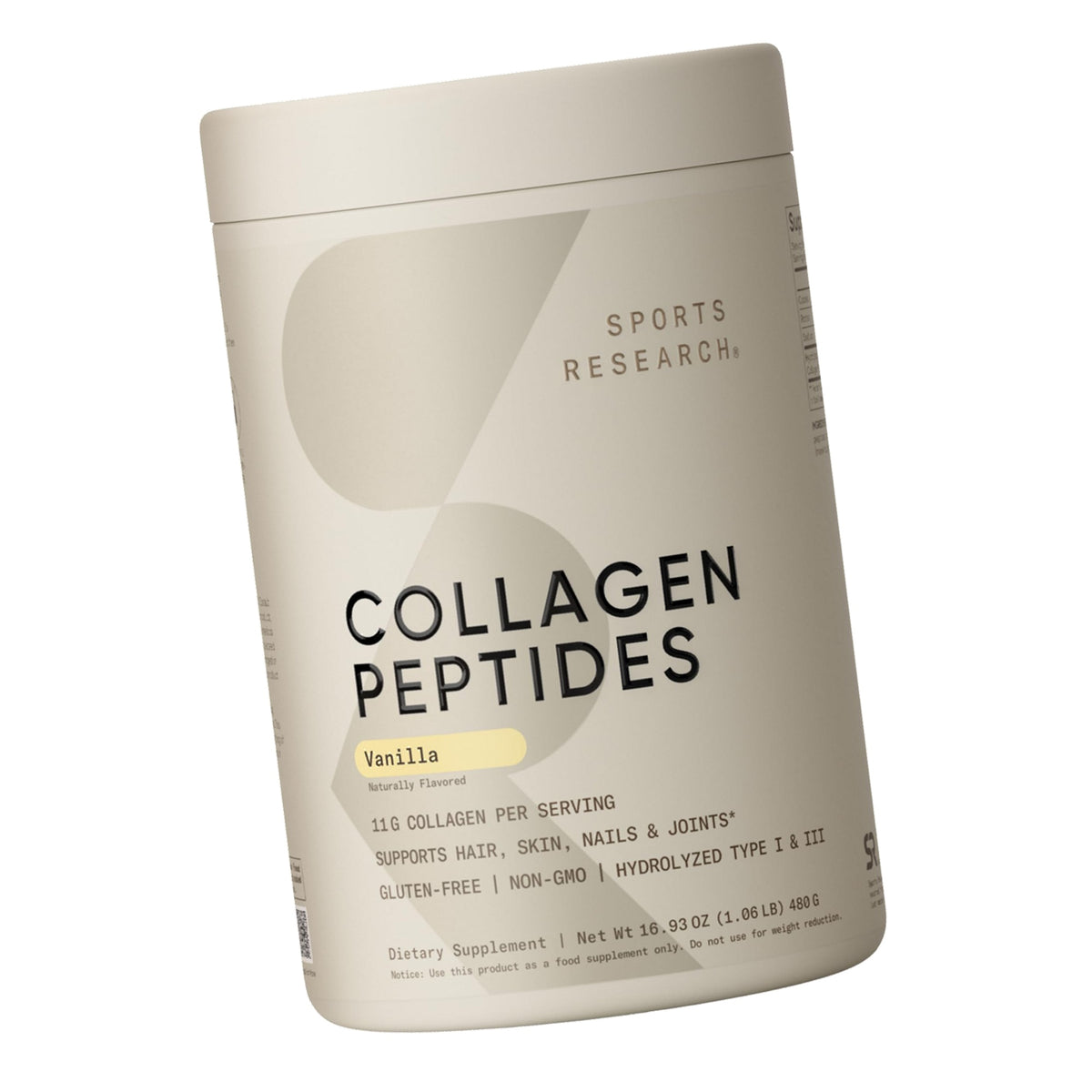 Sports Research® Collagen Peptides Protein Powder, Vanilla (16.93oz)