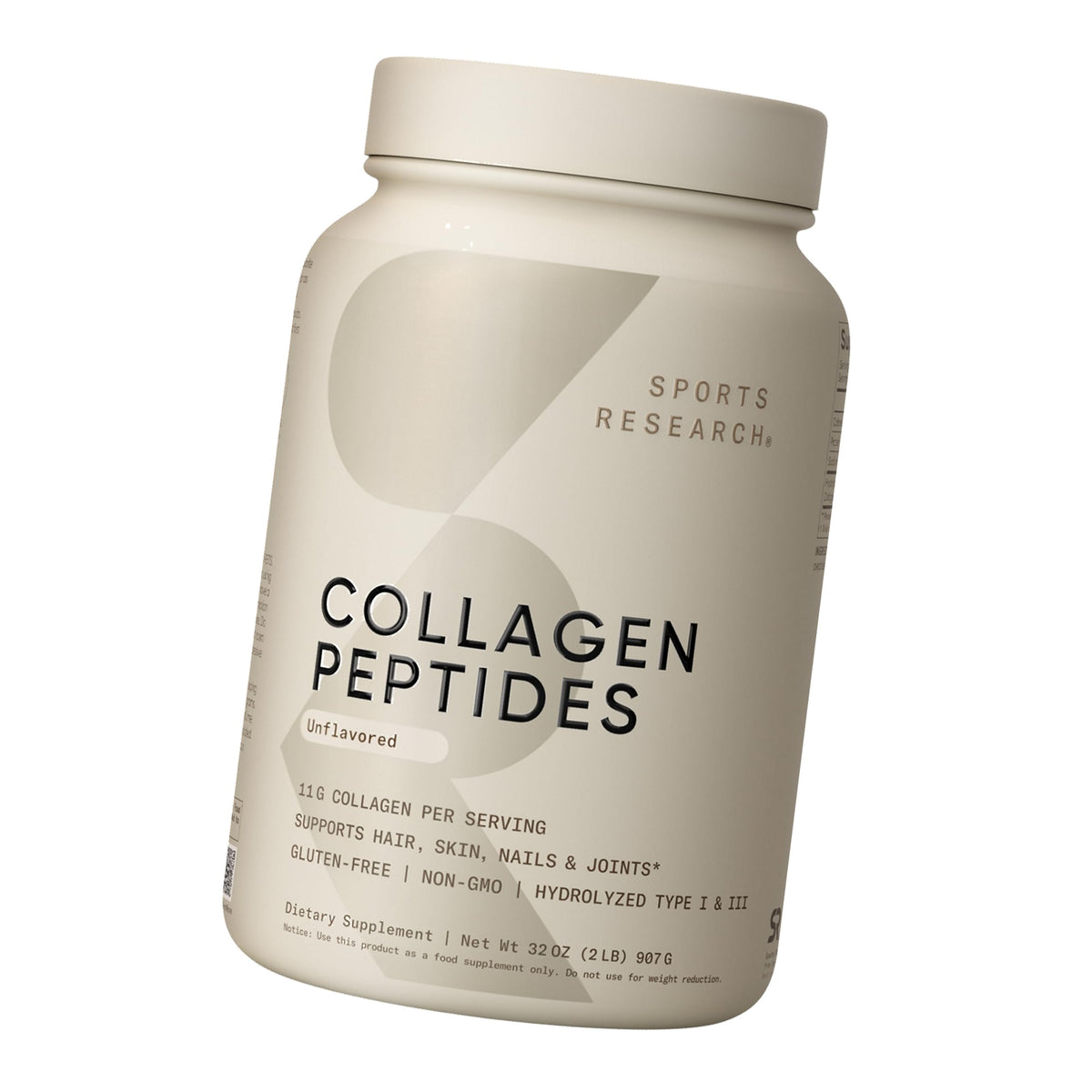 Sports Research® Collagen Peptides Protein Powder, 2lb (Unflavored)