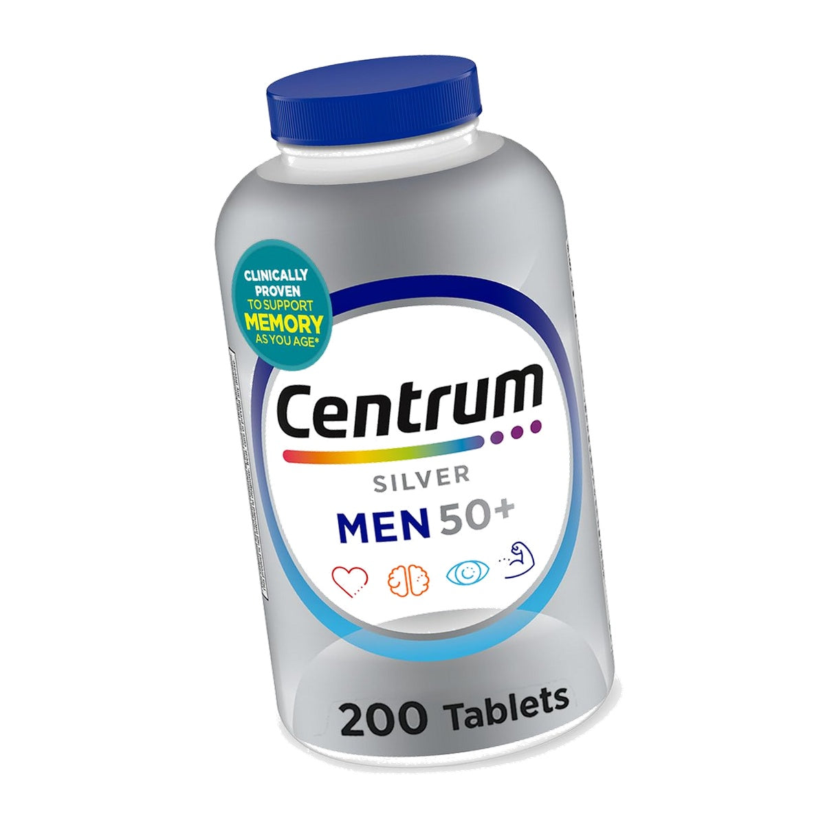 Centrum Silver Men's 50+ Multivitamin with Vitamin D3, B-Vitamins, Zinc for Memory and Cognition - 200 Tablets