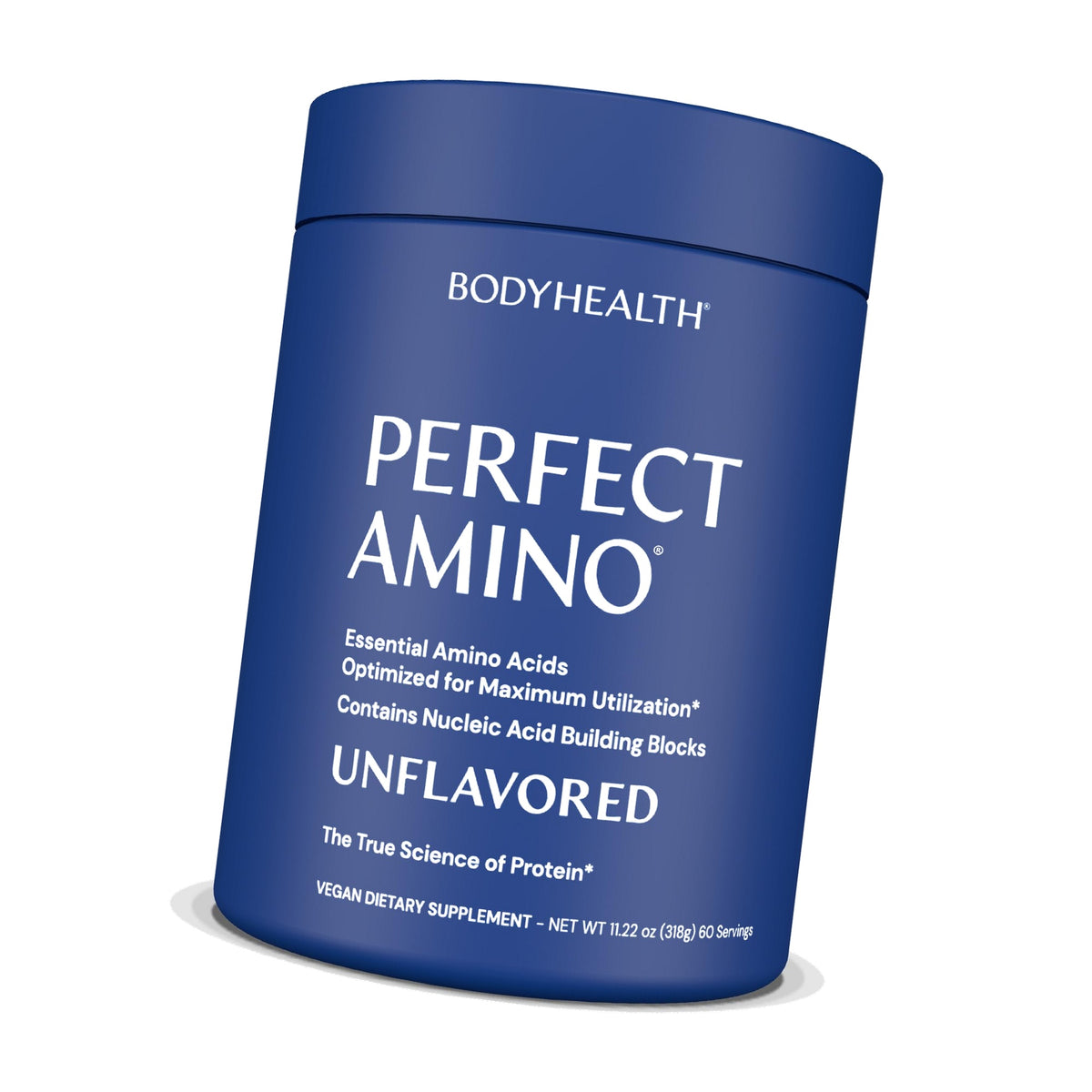 BodyHealth PerfectAmino - BCAA and EAA Powder for Pre and Post Workout - Amino Acid Energy Drink for Men and Women to Support Lean Muscle and Recovery - Unflavored (Lightly Sweetened) - 60 Servings